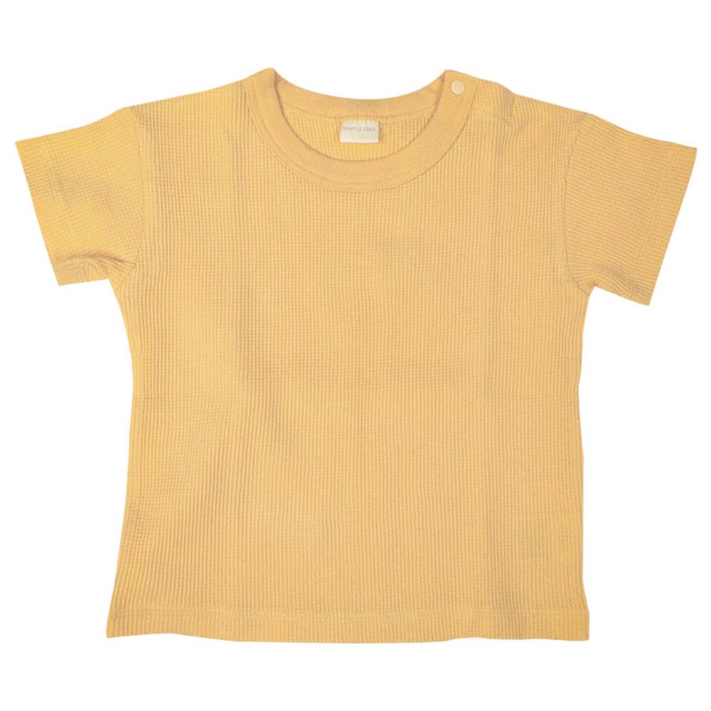 短袖經典T恤-華夫格材質-黃色