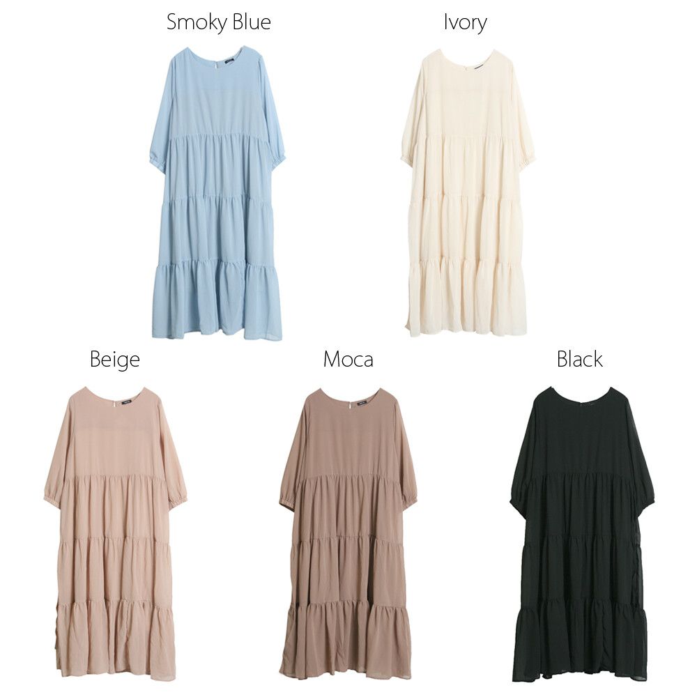 日本女裝代購 - 2way 碎花V領洋裝/罩衫外套-綠 (M(Free size))