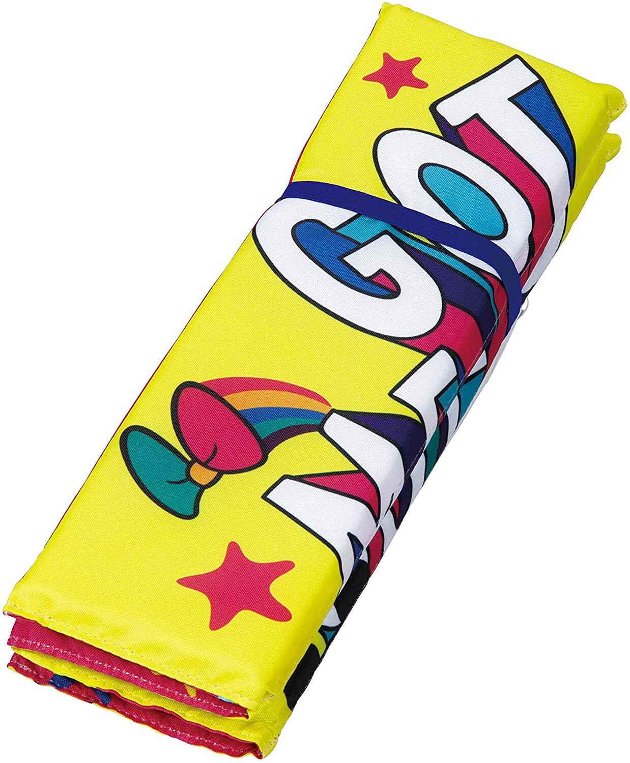 日本 Pearl 金屬 - 迪士尼單人折疊坐墊(1cm厚)-米奇米妮星星-黃X粉 (34×27.5cm)