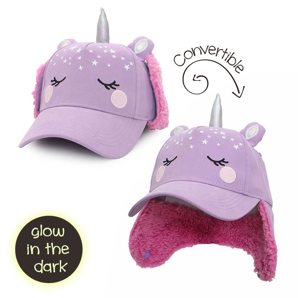 加拿大 flapjackkids - 3D造型遮耳棒球帽-獨角獸