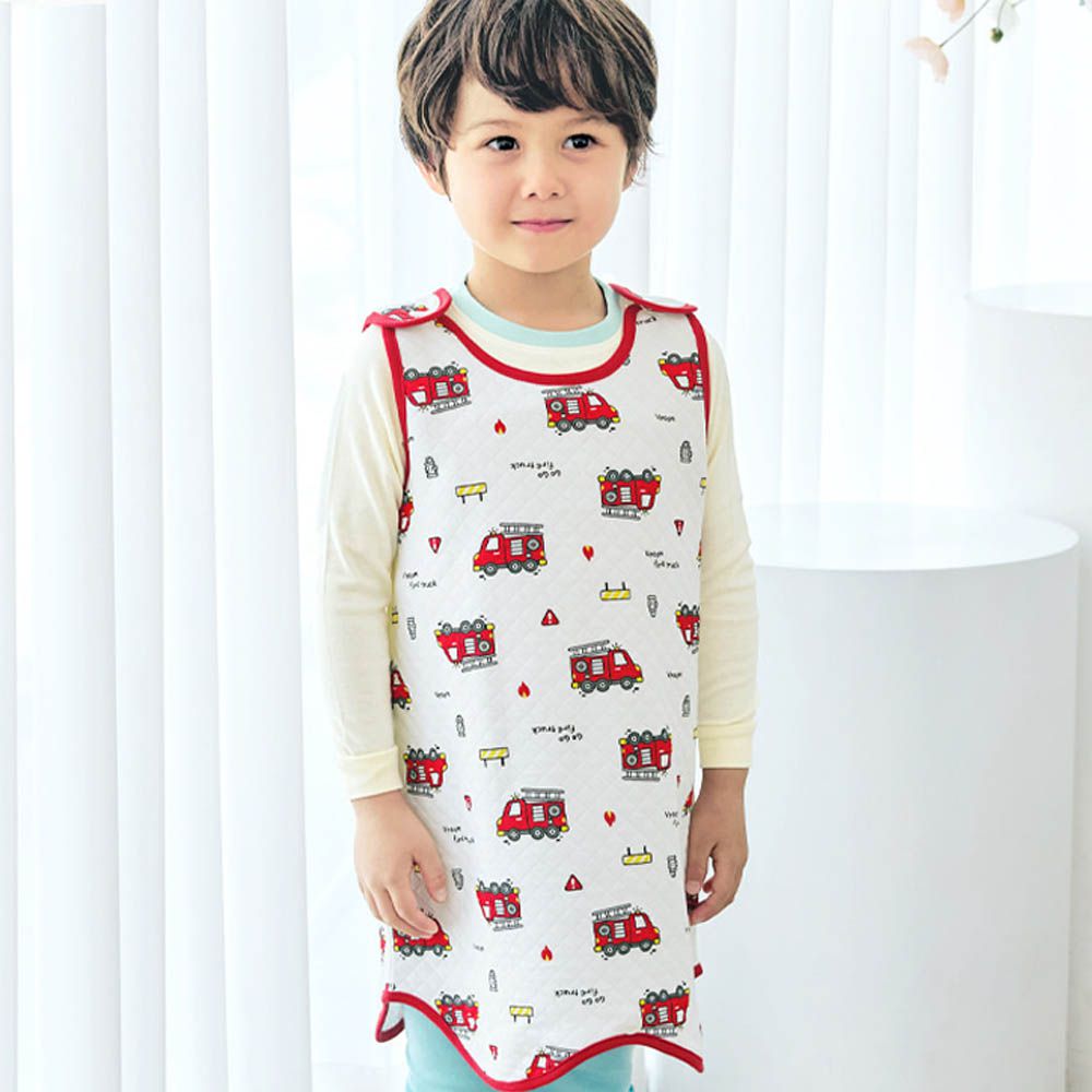 保暖三層絎縫棉防踢被-緊急消防車