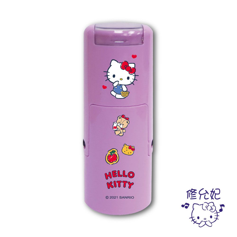 吉祥刻印 - Hello Kitty橡皮事務回墨印章/小圓章-紫色墨-印面尺寸:圓形直徑1.2cm