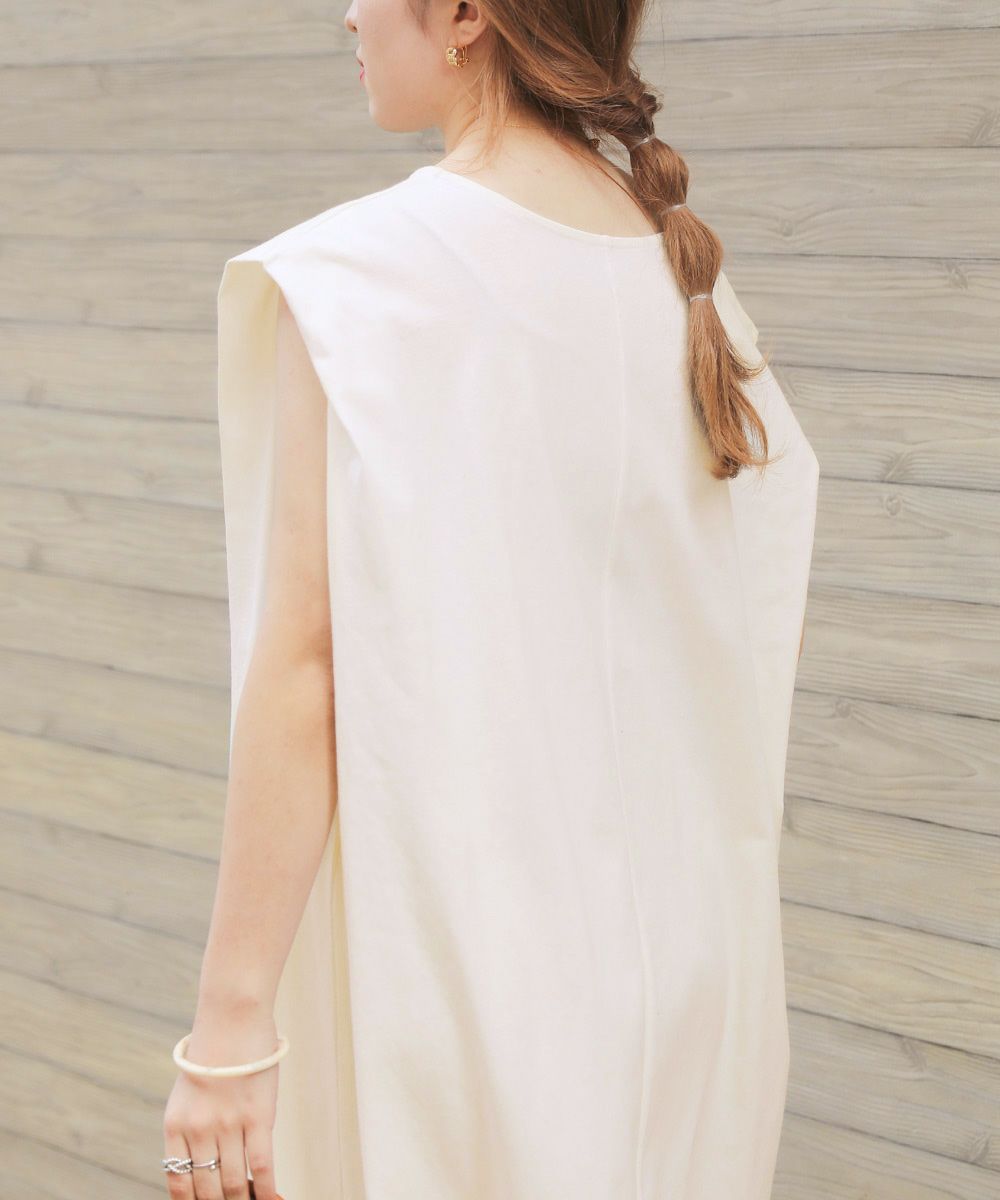 日本 Bou Jeloud - 純棉俐落剪裁涼感無袖洋裝-磚橘