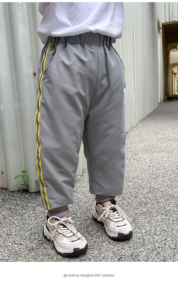 卡通人物史努比保暖90%羽絨運動長褲-SNOOPY-黑色