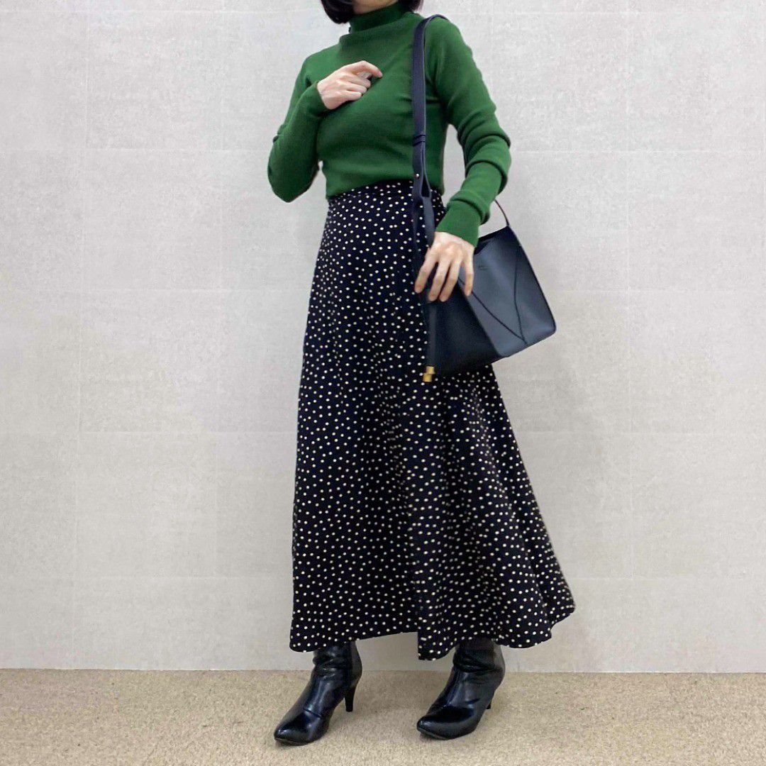 日本 Kobe Lettuce - 模特聯名 修身美型高腰A字長裙-條紋杏