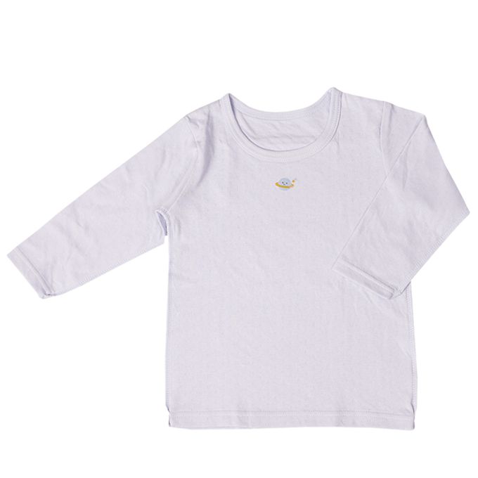 akachan honpo - 長袖圓領上衣2件組-蓬鬆棉 土星&火箭-藍色