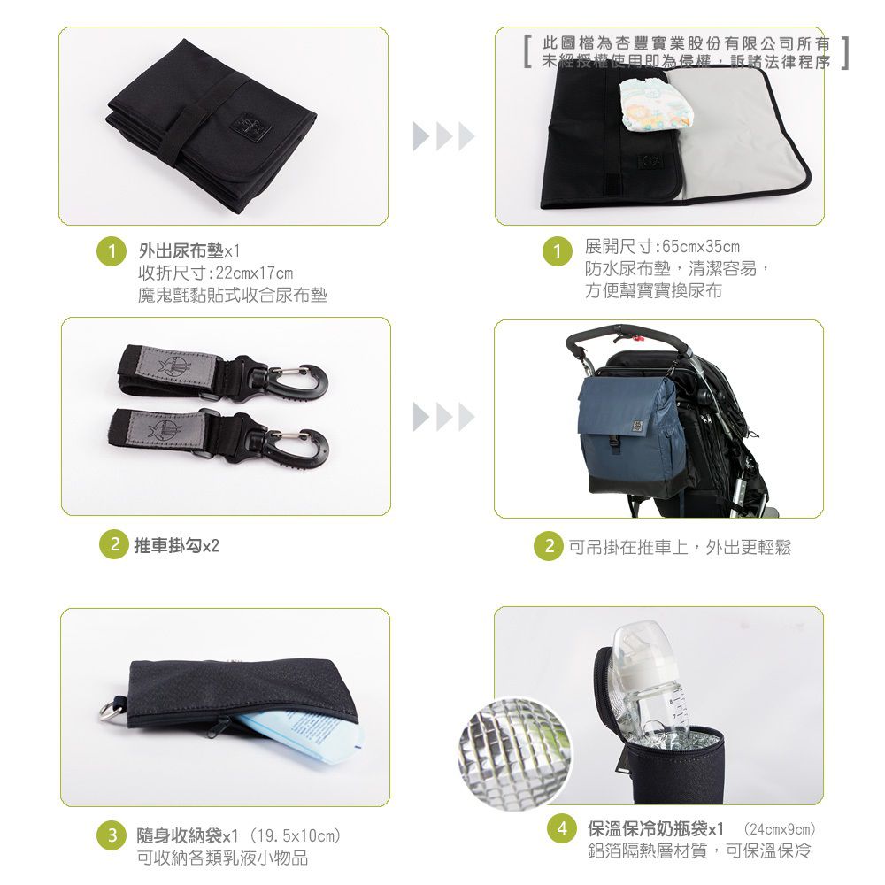 德國 Lassig - 漫步太空旅行後背親子包-黛玉藍 (大)-含尿布墊+推車掛勾+保溫瓶收納包