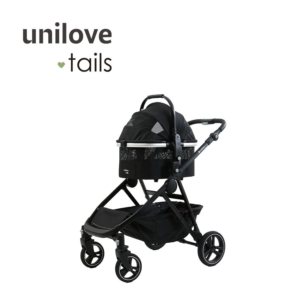 英國 Dlxtour好好推雙籃寵物推車-推車+中提籃M-黑色