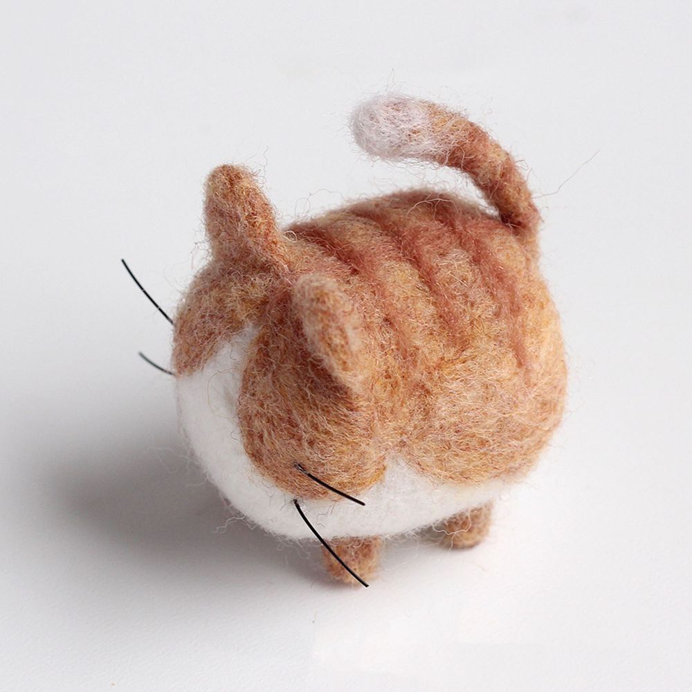 Diy寵物造型羊毛氈戳戳樂材料包-橘貓