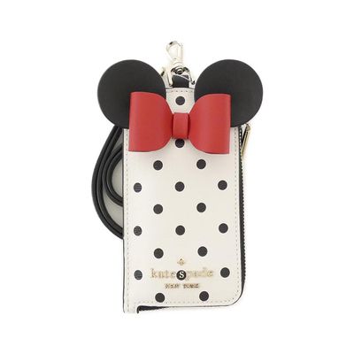kate spade - 迪士尼聯名皮革票卡夾-黑白