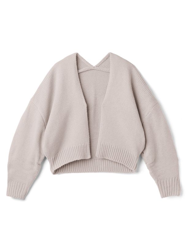 日本 GRL - 甜美開襟短版針織外套-淺卡其 (F)