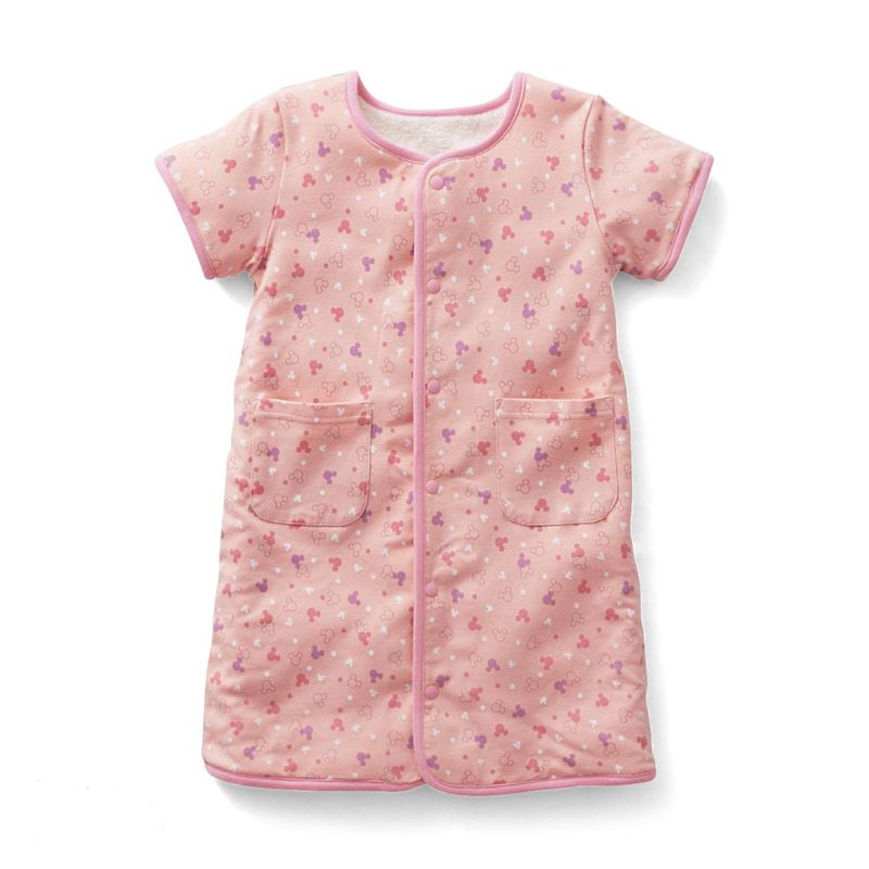 日本千趣會 - 迪士尼 刷毛保暖防踢被/背心-滿版米奇-深灰