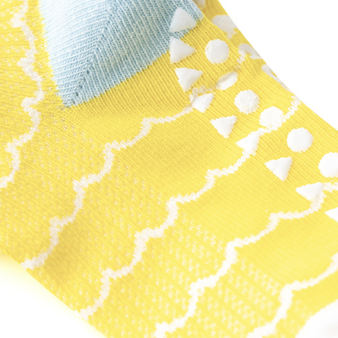 love, charlotte - 小熊字母點膠室內防滑網眼短筒棉襪-5 雙一組