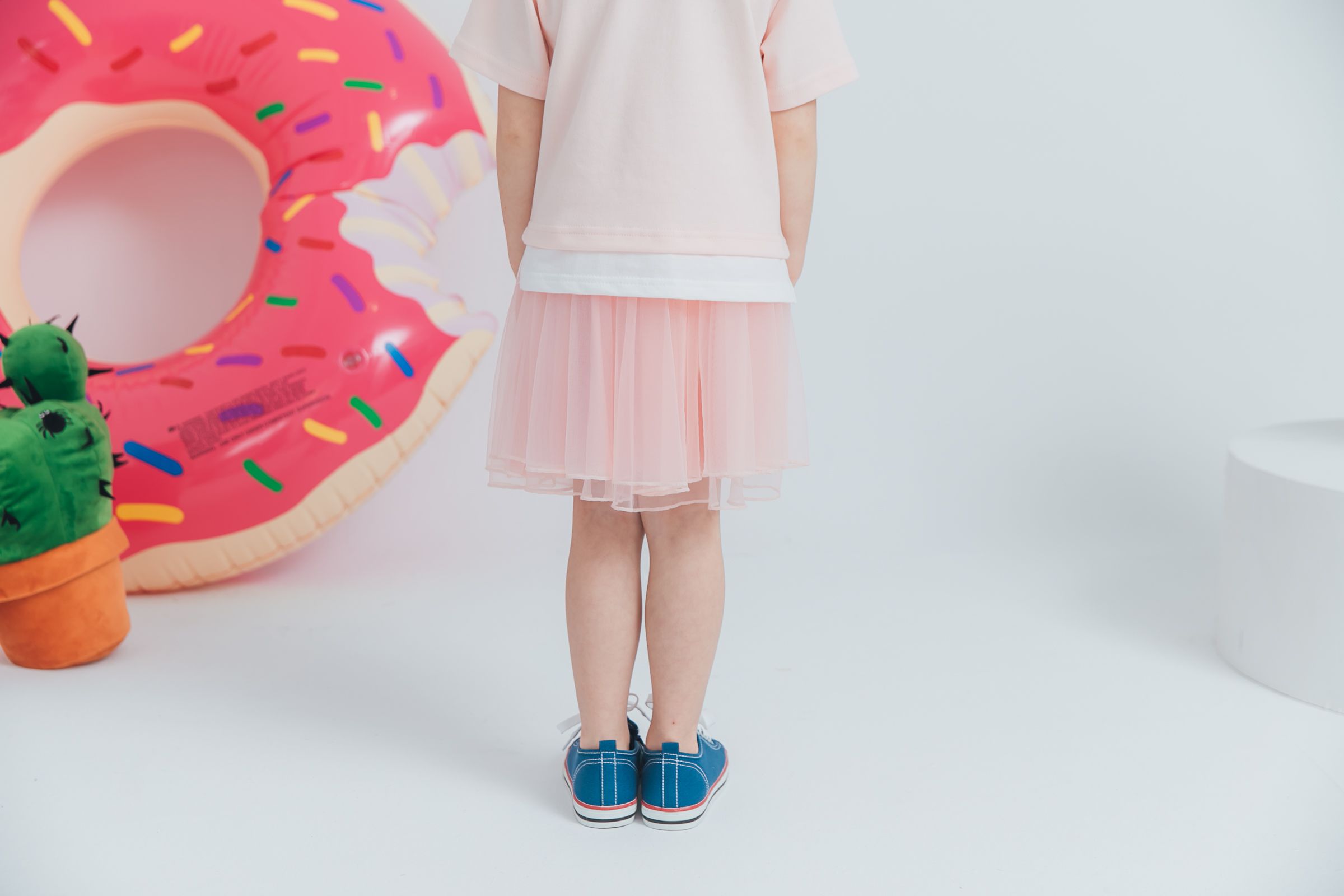 Peachy - 北鼻款*獨家訂製綿柔空氣紗裙-短裙款-蜜桃粉