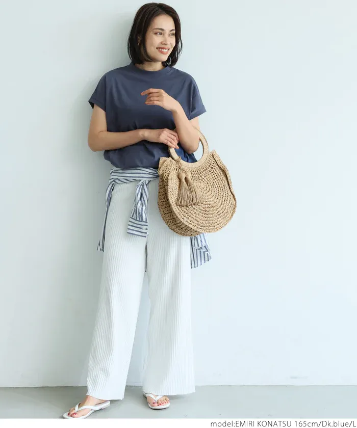 日本 COCA - 100%美國棉 厚磅短袖上衣-立領-黑