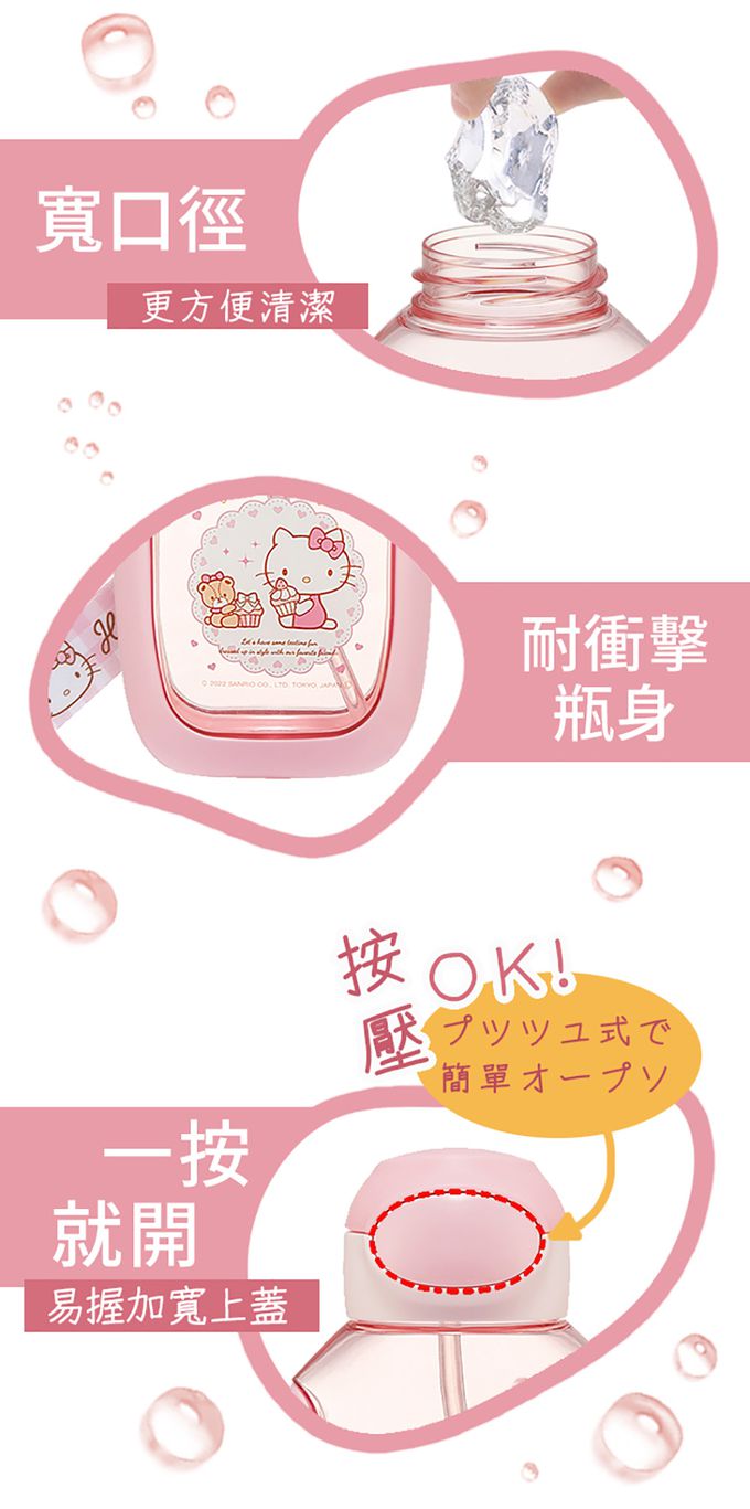 日本 SKATER - 6DX吸管水壺 (530ml)-Kitty