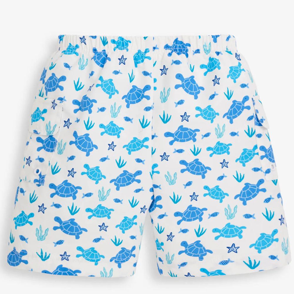 英國 JoJo Maman BeBe - 嬰幼兒/兒童長版泳褲-海龜世界