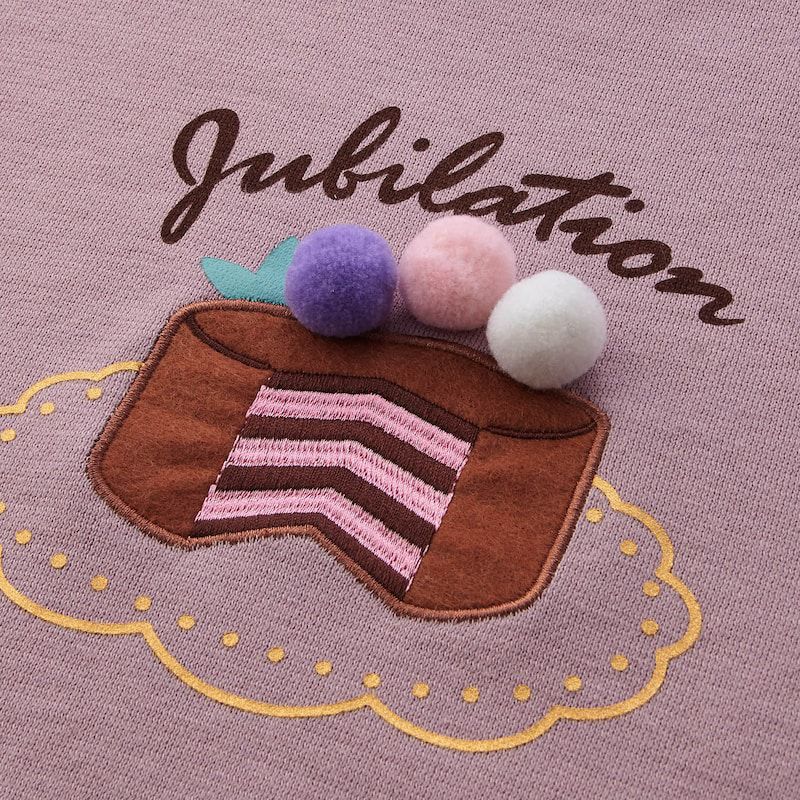 日本千趣會 - GITA 印花刷毛長袖上衣-巧克力磚-可可