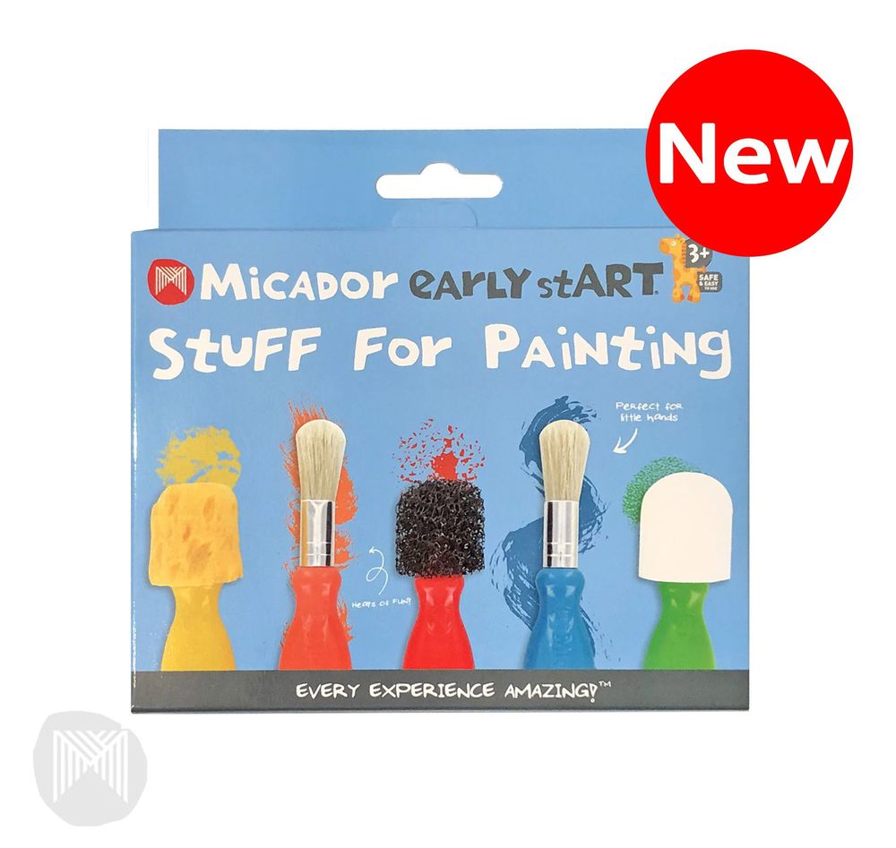 澳洲 Micador - 小畫家工具組-泡泡小畫筆*2+3種不同照型海綿刷(共五支)