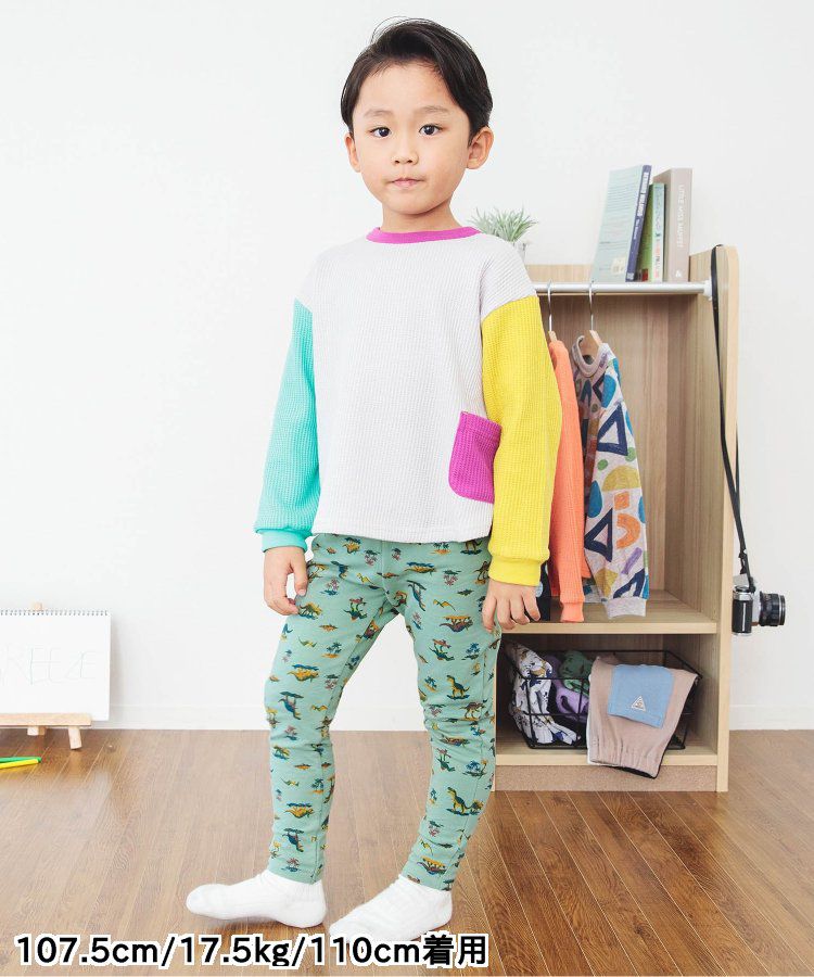 日本 BREEZE - 休閒百搭鬆緊長褲(9分丈)-小車車-淺灰