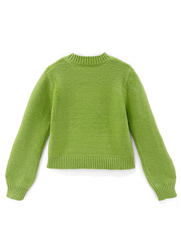 日本 GRL - 短版簡約圓領針織毛衣-淺灰 (F)