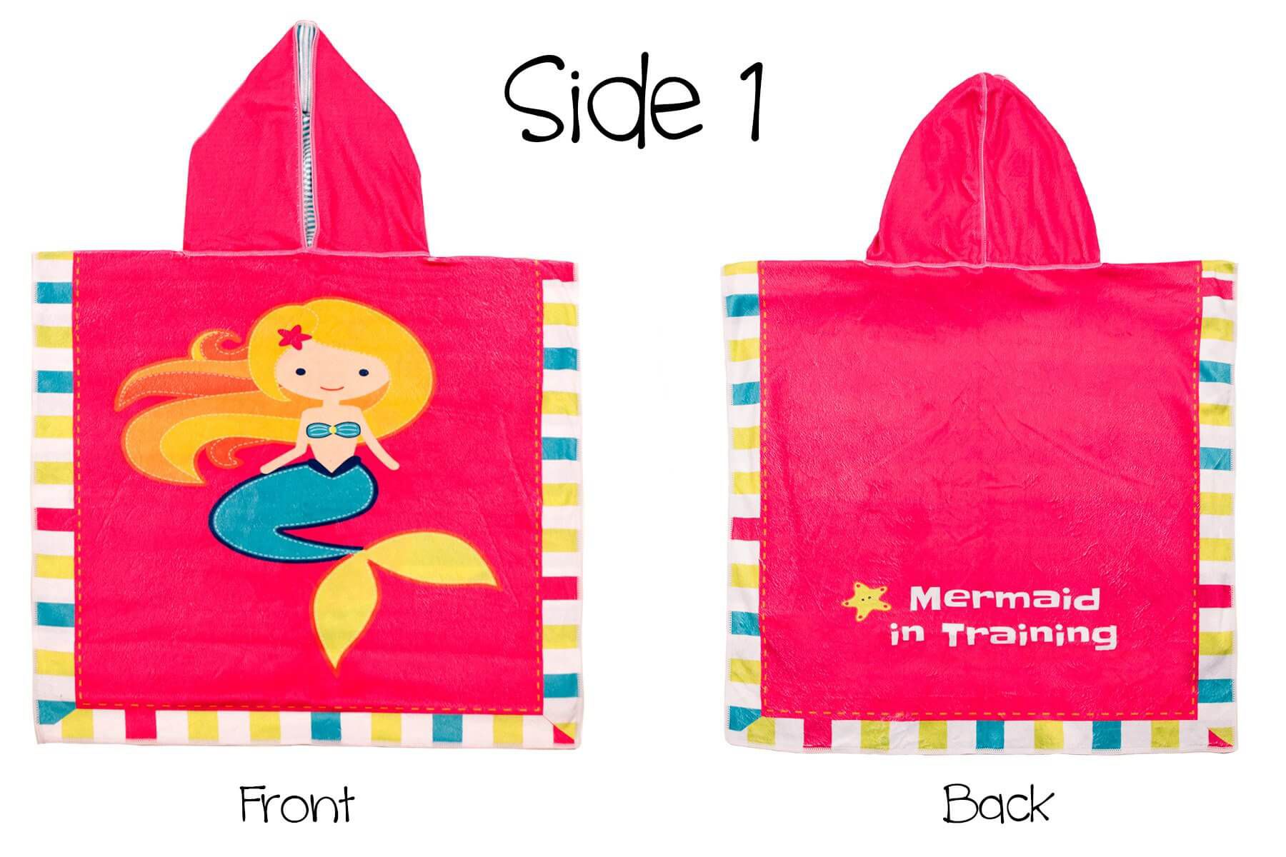 加拿大 flapjackkids - 雙面防曬連帽罩衫/浴巾-美人魚/海馬