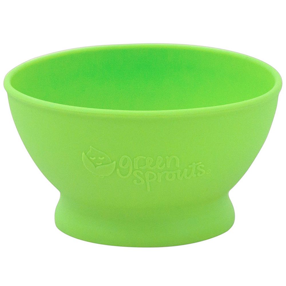 美國 green sprouts 小綠芽 - 小綠芽寶寶矽膠防滑學習碗單入組-草綠