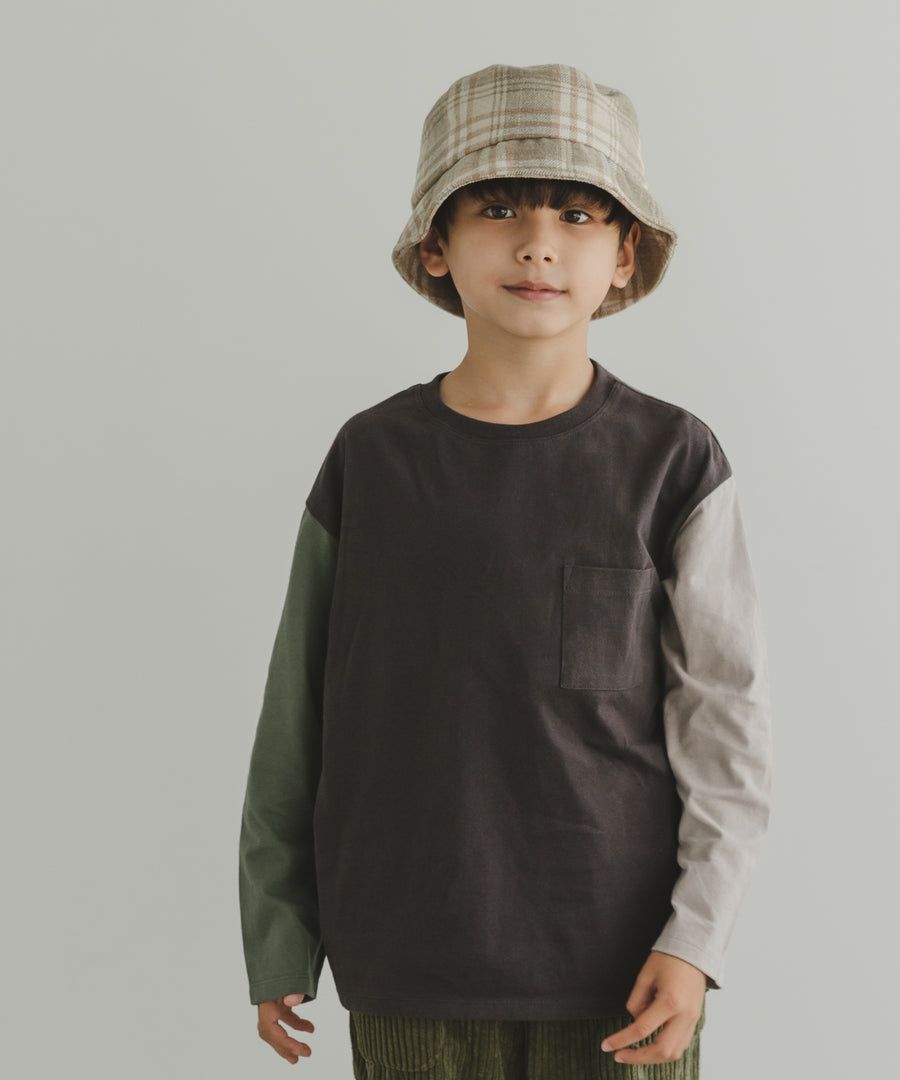 日本 PAIRMANON - 柔棉100% 圓領薄長袖上衣-刺繡美式漢堡-軍綠