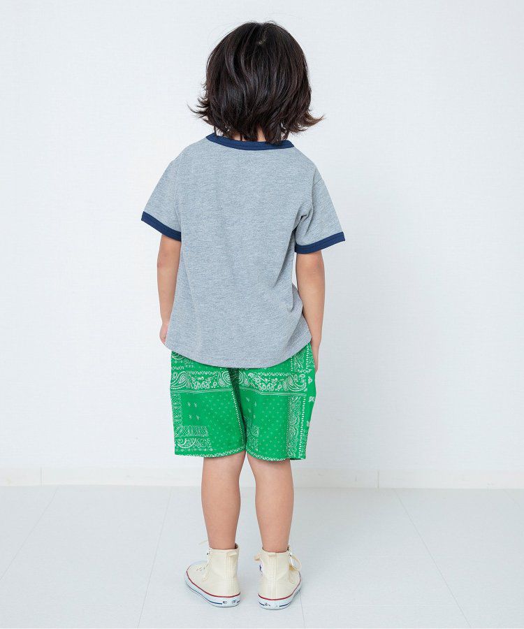 日本 BREEZE - 100%棉定番印花短褲-變形蟲-綠