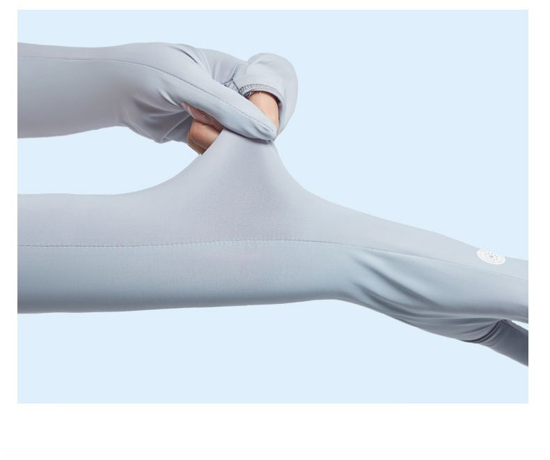 UPF50+成人冰絲涼感防曬袖套-可翻蓋款-黑色