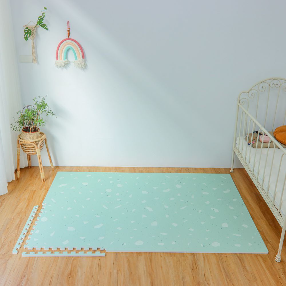抹茶-水磨石系列巧拼-綠色 (單片62*62cm)-六片入
