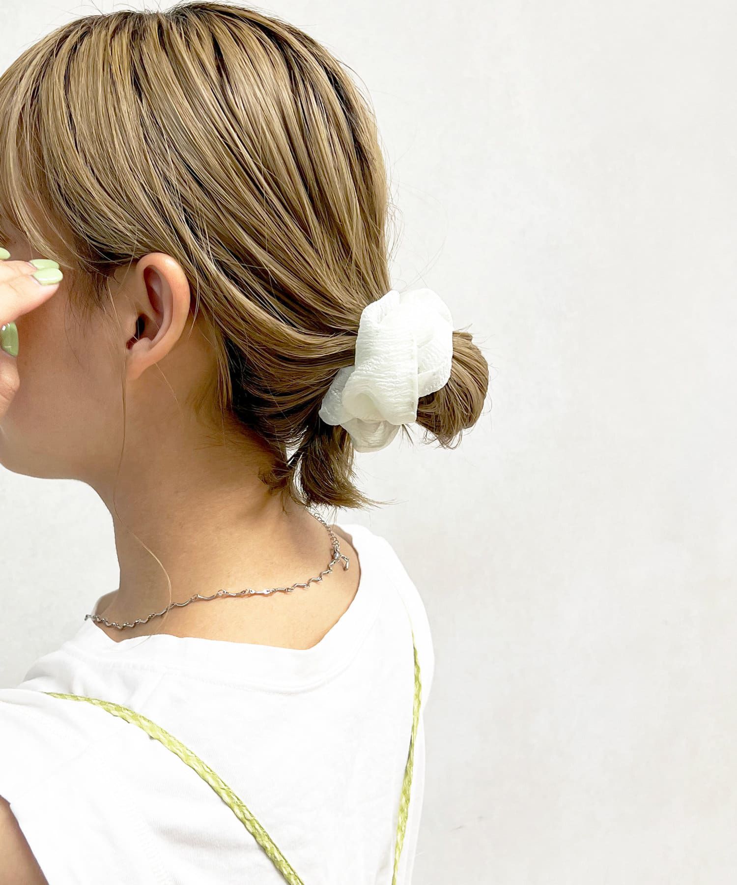 日本 Lattice - 質感皺縮光澤感大腸圈/髮圈-綠松石