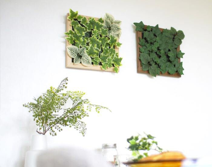 日本 KISHIMA - CT觸媒 消臭仿真植物牆面綠化片-框架式-淺綠X自然 (35x32x4cm)