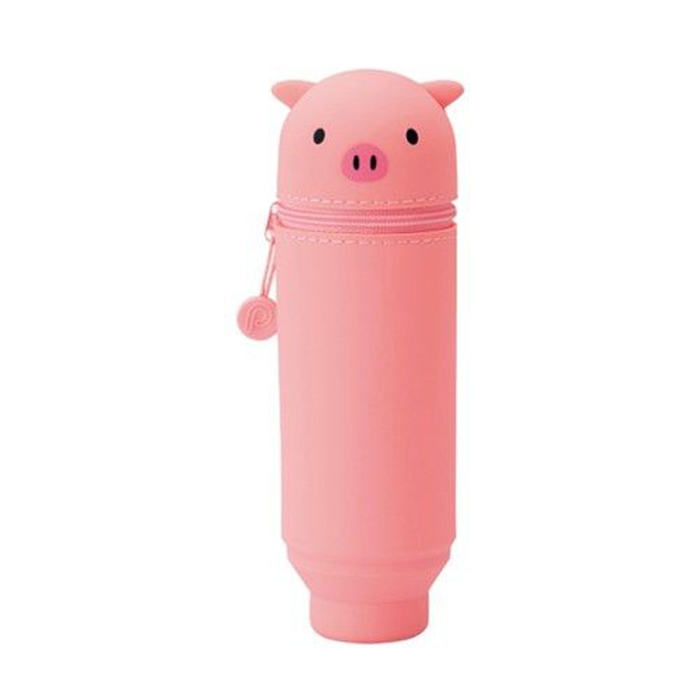 日本文具 LIHIT - 直立式可伸縮鉛筆盒(15支筆)-小豬 (Standard size)