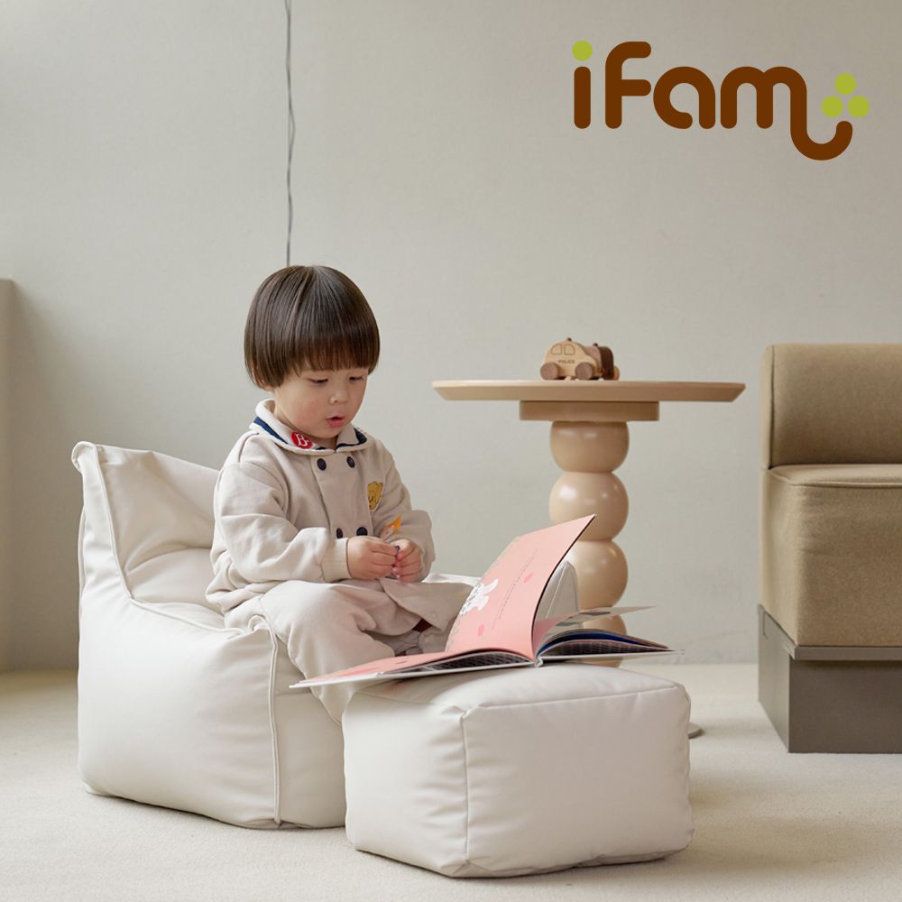 兒童舒適懶人沙發-象牙白(懶骨頭 / 豆袋沙發 / 兒童沙發)-尺吋：【48cm x 47cm x 49cm】