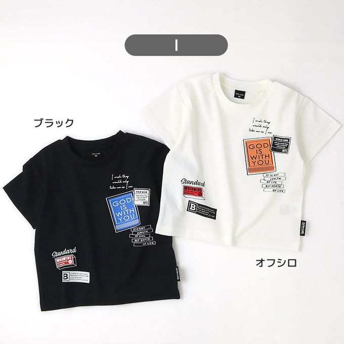 日本 ZOOLAND - [低價]定番印花短袖上衣-彩色標籤-白