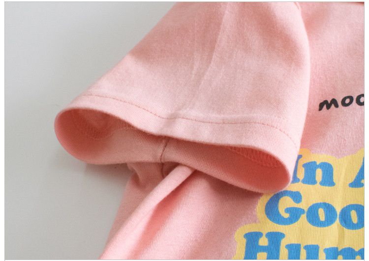 純棉短袖上衣-微笑花花-粉色