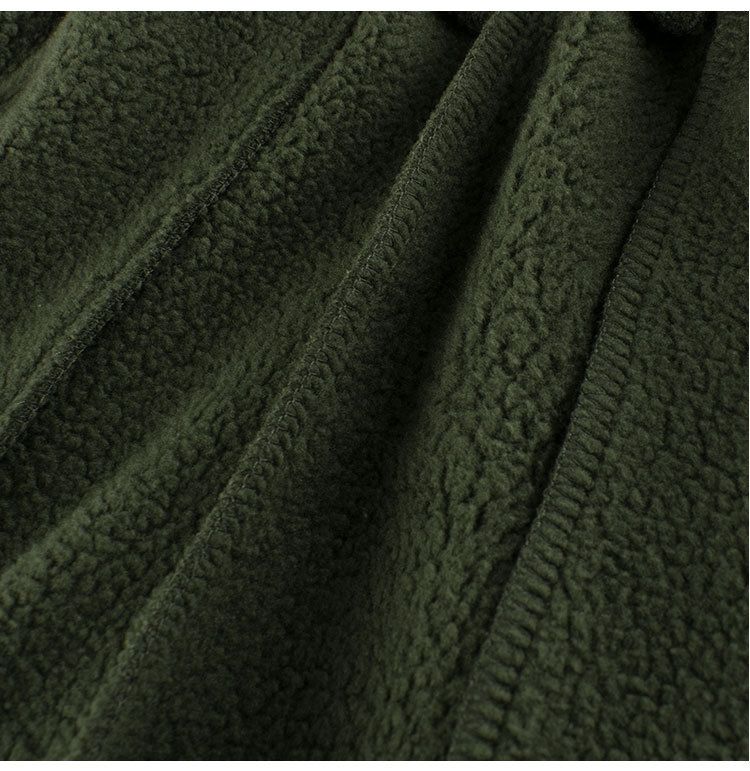 加絨混棉腰鬆緊長褲-GOOD MOOD-軍綠色