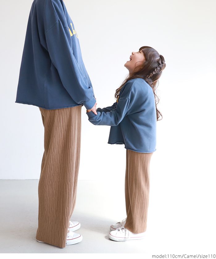 日本 COCA - [熱銷定番] 速乾垂墜彈性風琴寬褲-保暖小孩款-黃綠