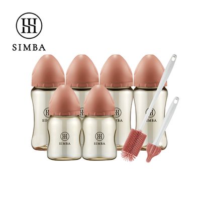 Simba 小獅王辛巴 - 深入各種瓶！蘊蜜鉑金PPSU寬口奶瓶極淨組-新生適用-覓粉