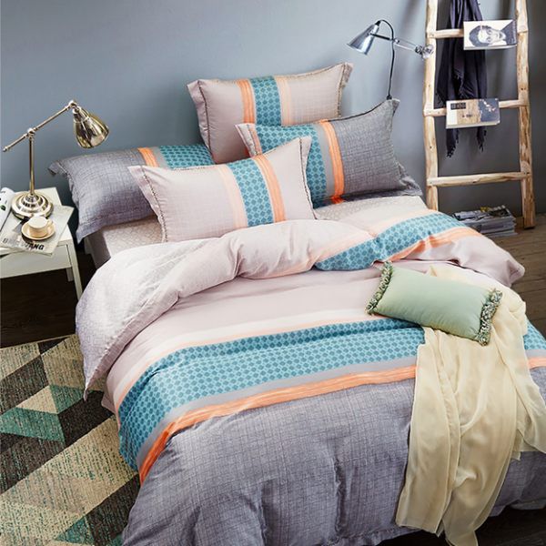 PureOne - 天絲系列．TENCEL寢具組-迪塞爾-特大四件式床包鋪棉被套組