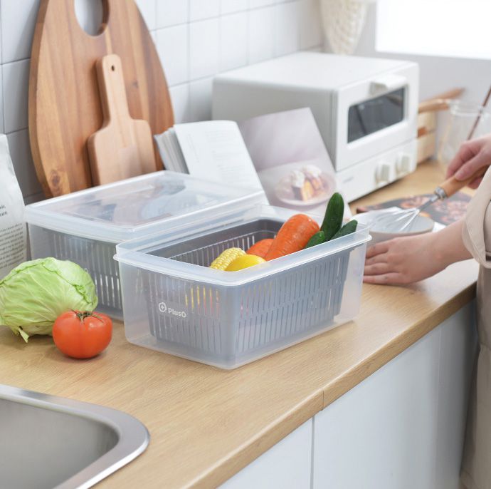 家窩 - MIT 沛諾思蔬果雙層瀝水保鮮盒 (6.2L)-3入