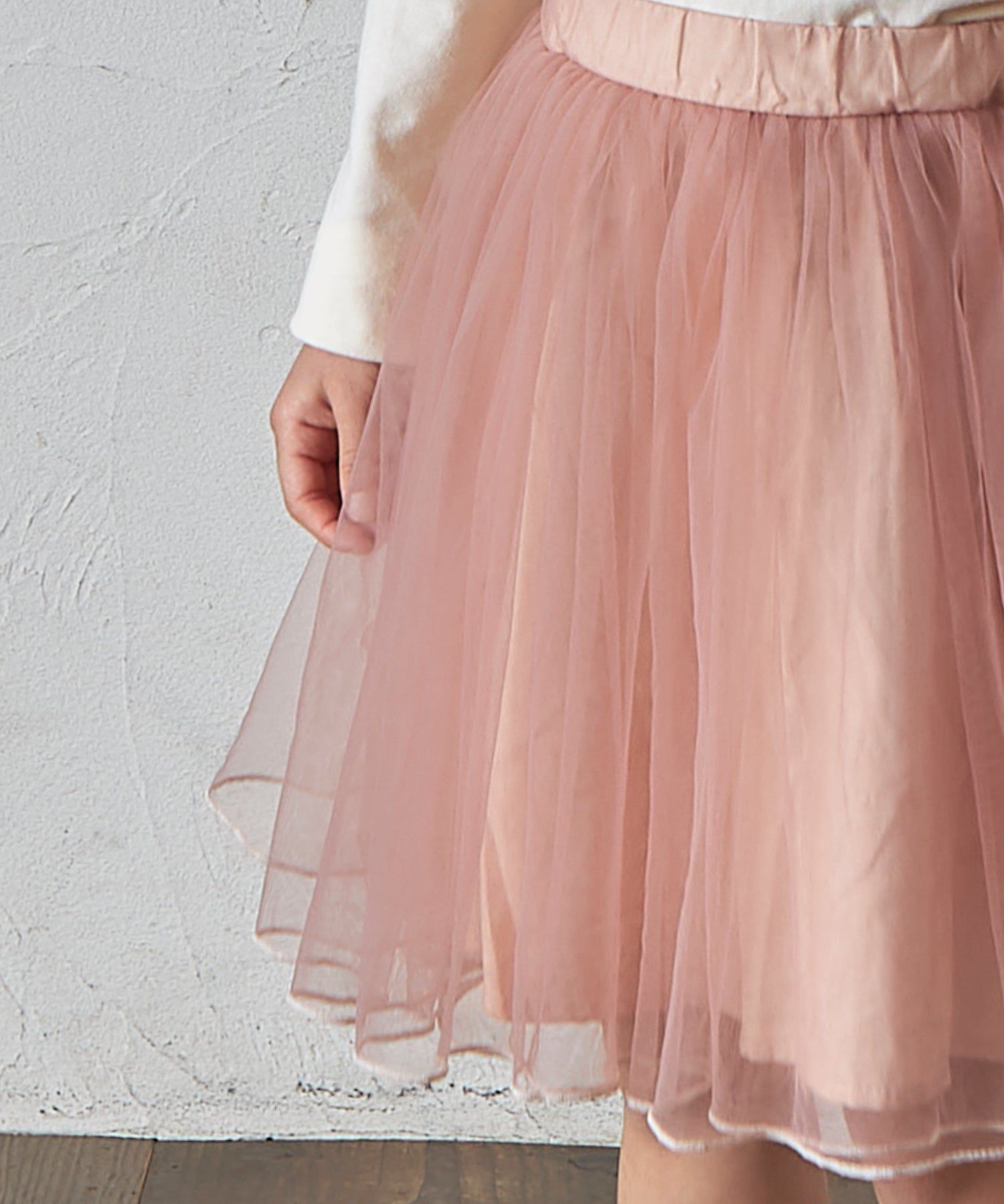 日本 PAIRMANON - 小精靈薄紗澎澎裙(附安全褲)-淺灰