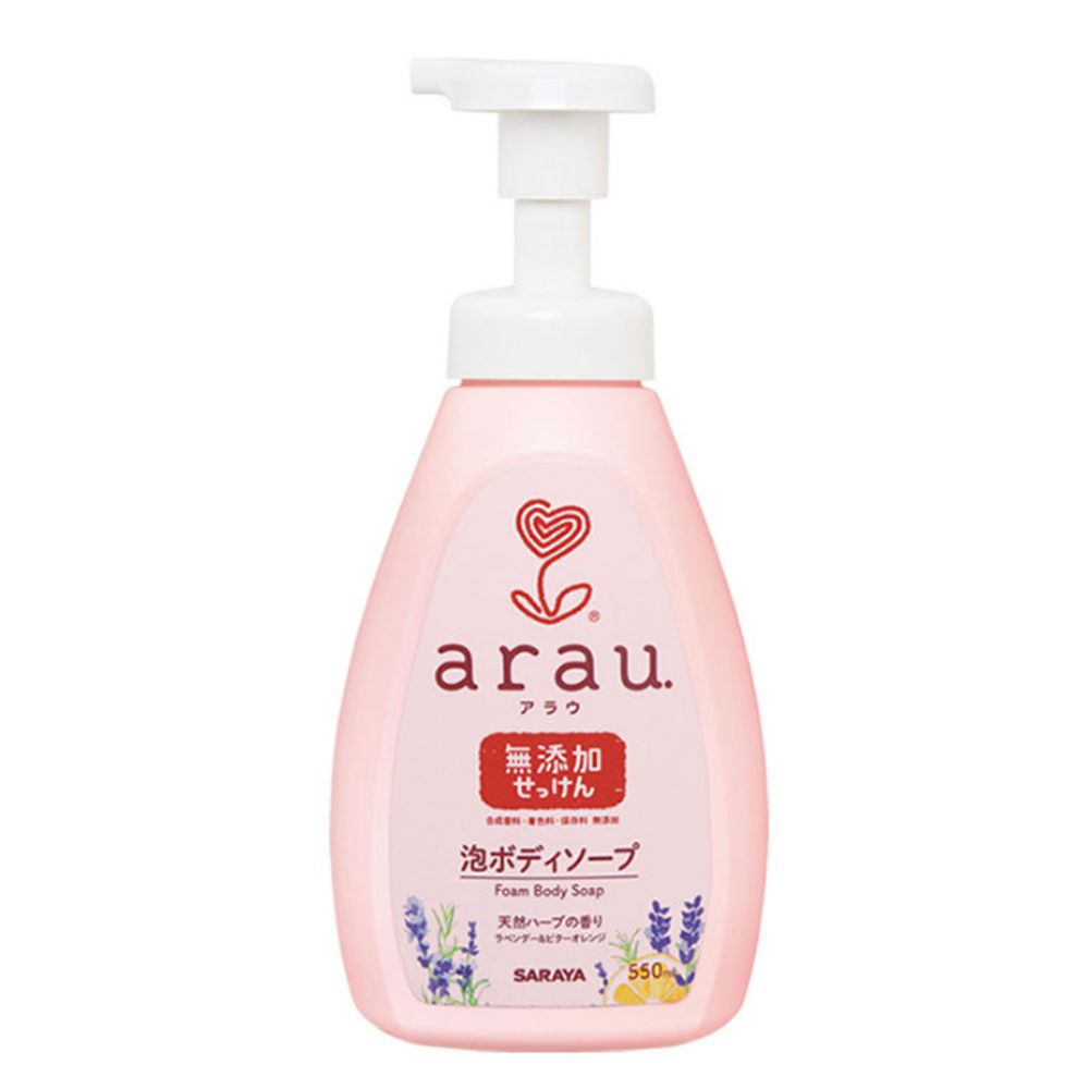 日本 SARAYA - arau.無添加 純質粹溫和沐浴慕斯-550ML