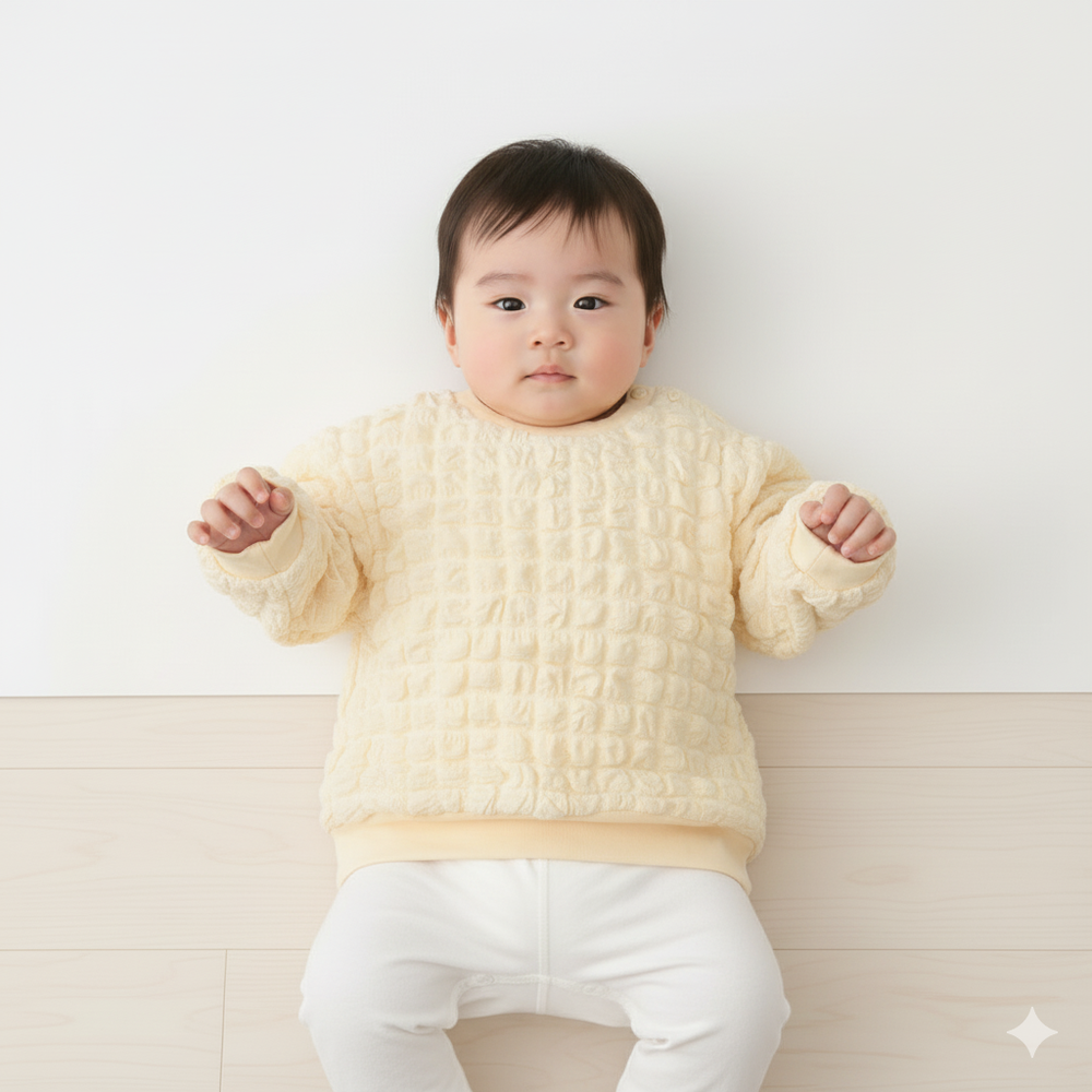 T恤-紋理感布料-奶油色