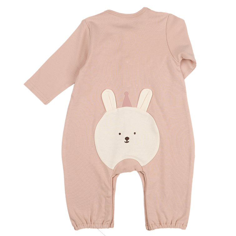 akachan honpo - 長袖兔裝-動物造型屁屁-粉紅色