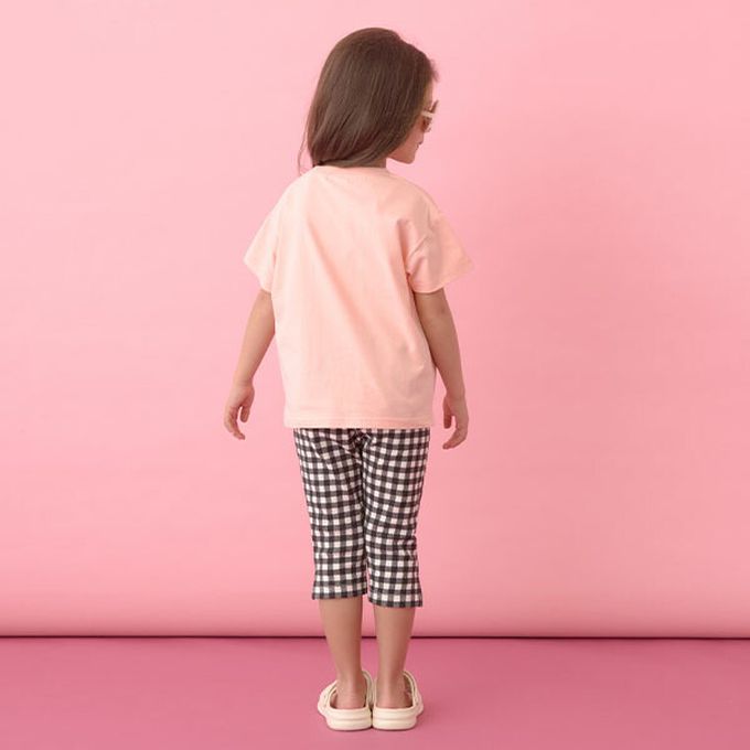 日本 Lycee mine - 100%棉 柔軟印花T恤-粉橘