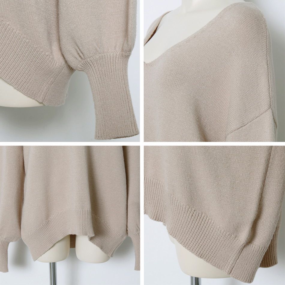 日本 Rejoule - 法式慵懶圓領針織毛衣-摩卡棕