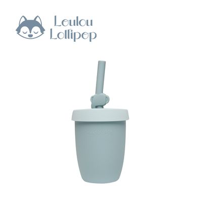 Loulou Lollipop - 動物造型 兒童矽膠吸管杯-快樂小象