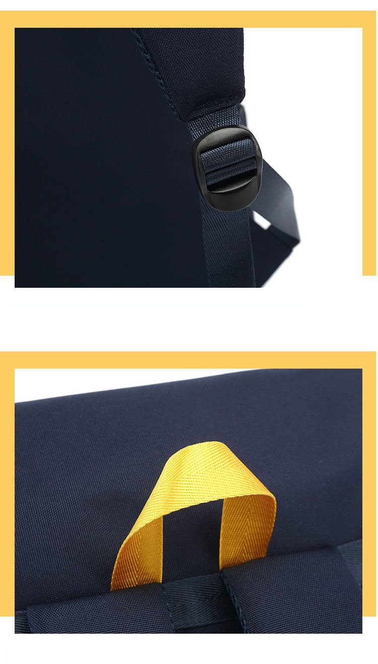 簡約大容量翻蓋書包-小獅子-黑色 (38.5x28x15cm)